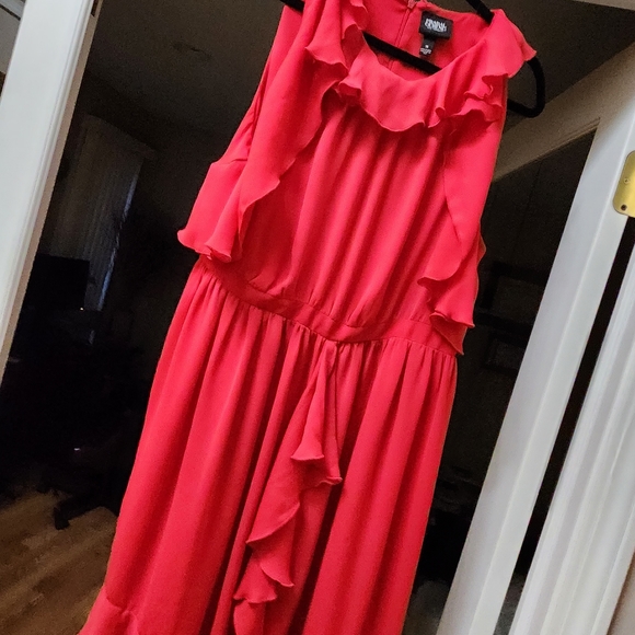 RED LADIES RUFFLE Dress - Picture 4 of 4